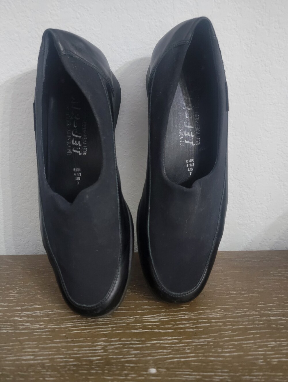 MEPHISTO Ecuba Loafer Black Leather Shoes Womens Size 7 Made In Portugal